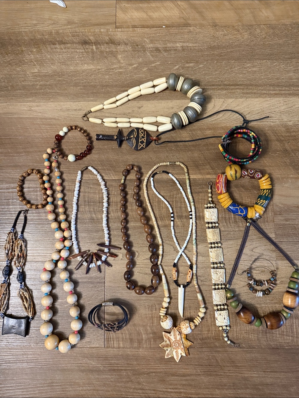 Large African Tribal Boho Jewelry Lot | Necklaces, Bracelets, Earrings & Artisan